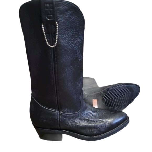 Harley'Davidson western Black Leather Boots 7.5 M